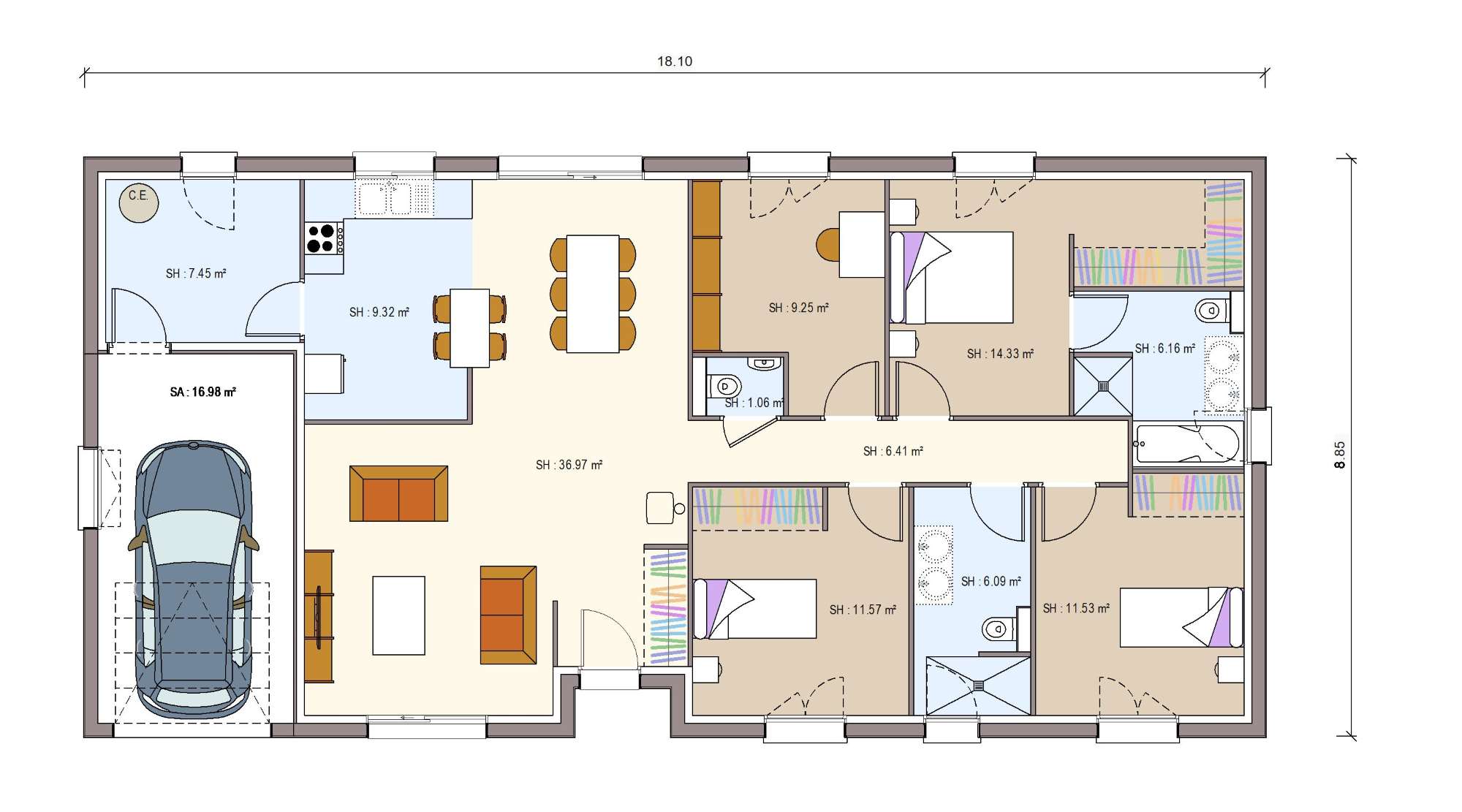 Plan De Maison 120M2 Plan Maison Et Appartement De Plus De 120 M2 PMVG Plan De Maison 120M2 Plan Maison Et Appartement De Plus De 120 M2 PMVG