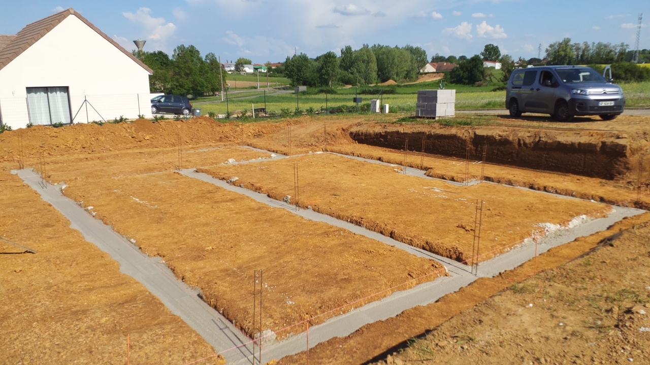 L'ouverture du chantier à Allériot ! vue première coulage